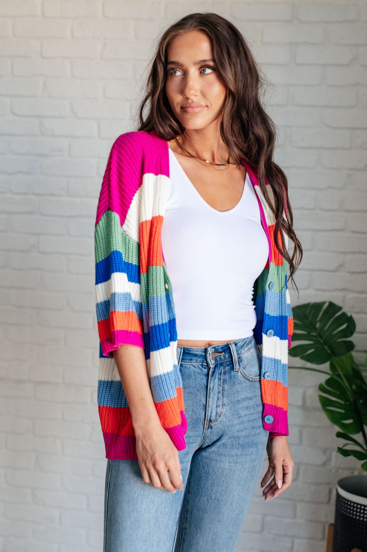 Hazel Blues® |  Bold Flirt Button Down Cardigan