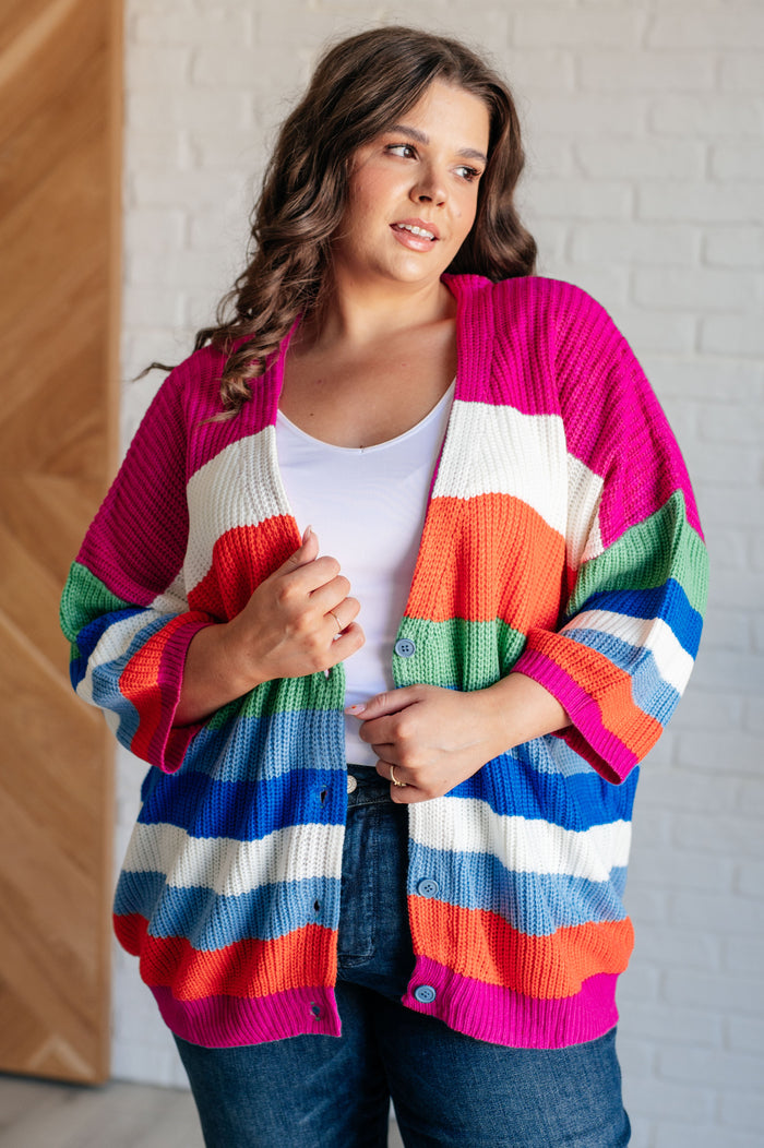 Hazel Blues® |  Bold Flirt Button Down Cardigan