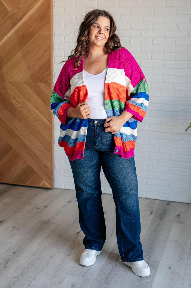 Hazel Blues® |  Bold Flirt Button Down Cardigan