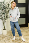 Hazel Blues® |  Bonbon Delight Half Zip Pullover in Grey