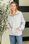 Hazel Blues® |  Bonbon Delight Half Zip Pullover in Grey