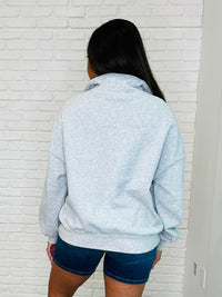 Bonbon Delight Half Zip Pullover in Grey