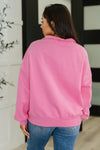 Hazel Blues® |  Bonbon Delight Half Zip Pullover in Pink