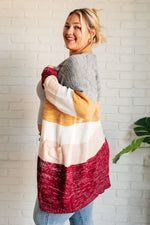 Hazel Blues® |  Bring the Warmth Color Block Cardigan