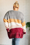 Hazel Blues® |  Bring the Warmth Color Block Cardigan