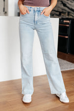 Hazel Blues® |  Brooke High Rise Control Top Vintage Wash Straight Jeans