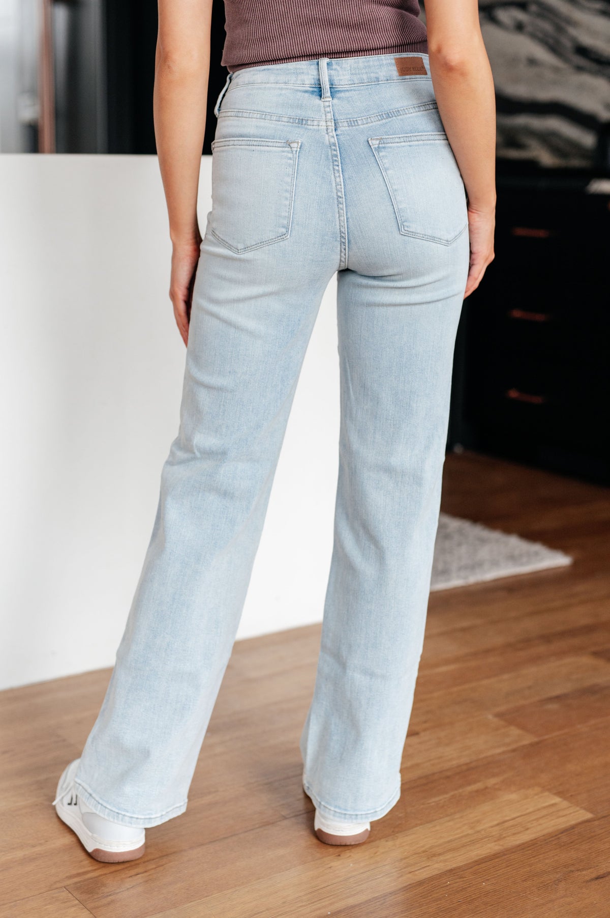 Hazel Blues® |  Brooke High Rise Control Top Vintage Wash Straight Jeans