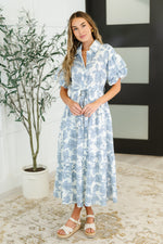 Hazel Blues® |  Budding Romance Collared Button-Down Dress