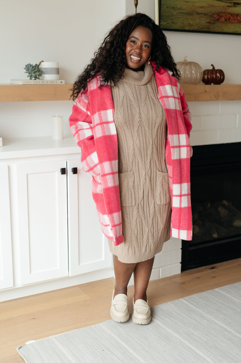 Hazel Blues® |  Bundled Beauty Turtleneck Sweater Dress
