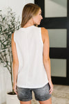 Hazel Blues® |  Buttoned Up Buttercup Sleeveless Top in Ivory