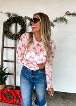 Hazel Blues® |  PREORDER: Christmas Printed Mesh Tops