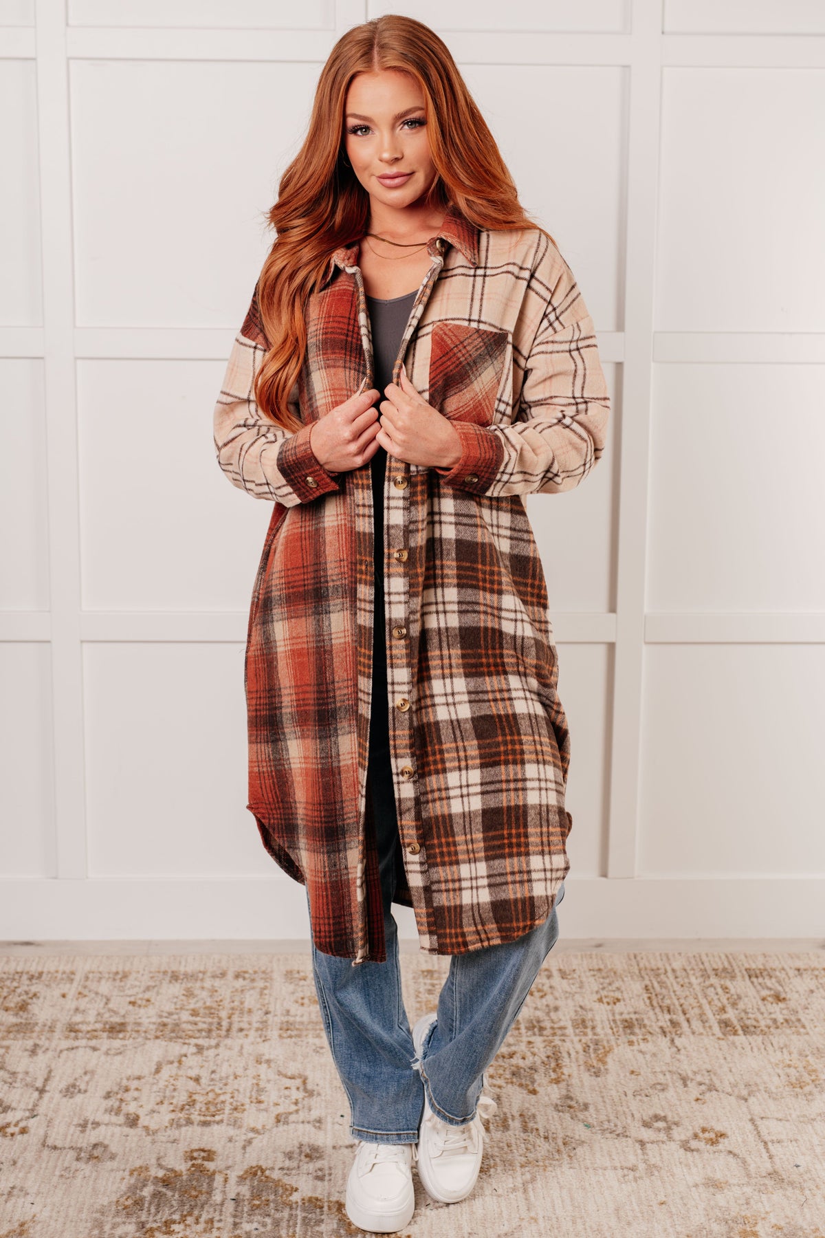 Hazel Blues® |  Cabin Fever Flannel Plaid Oversized Shacket