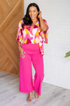 Hazel Blues® |  Magic Wide Leg Crop Pants in Hot Pink