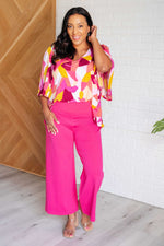 Hazel Blues® |  Magic Wide Leg Crop Pants in Hot Pink