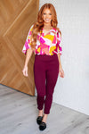 Hazel Blues® |  Magic Ankle Crop Skinny Pants in Wine