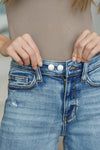 Hazel Blues® |  Callie High Rise Adjustable Button Cutoff Shorts