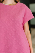 Hazel Blues® |  Can't Quit You Drop Shoulder Top in Magenta