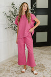 Hazel Blues® |  Can't Quit You Drop Shoulder Top in Magenta