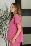 Hazel Blues® |  Can't Quit You Drop Shoulder Top in Magenta