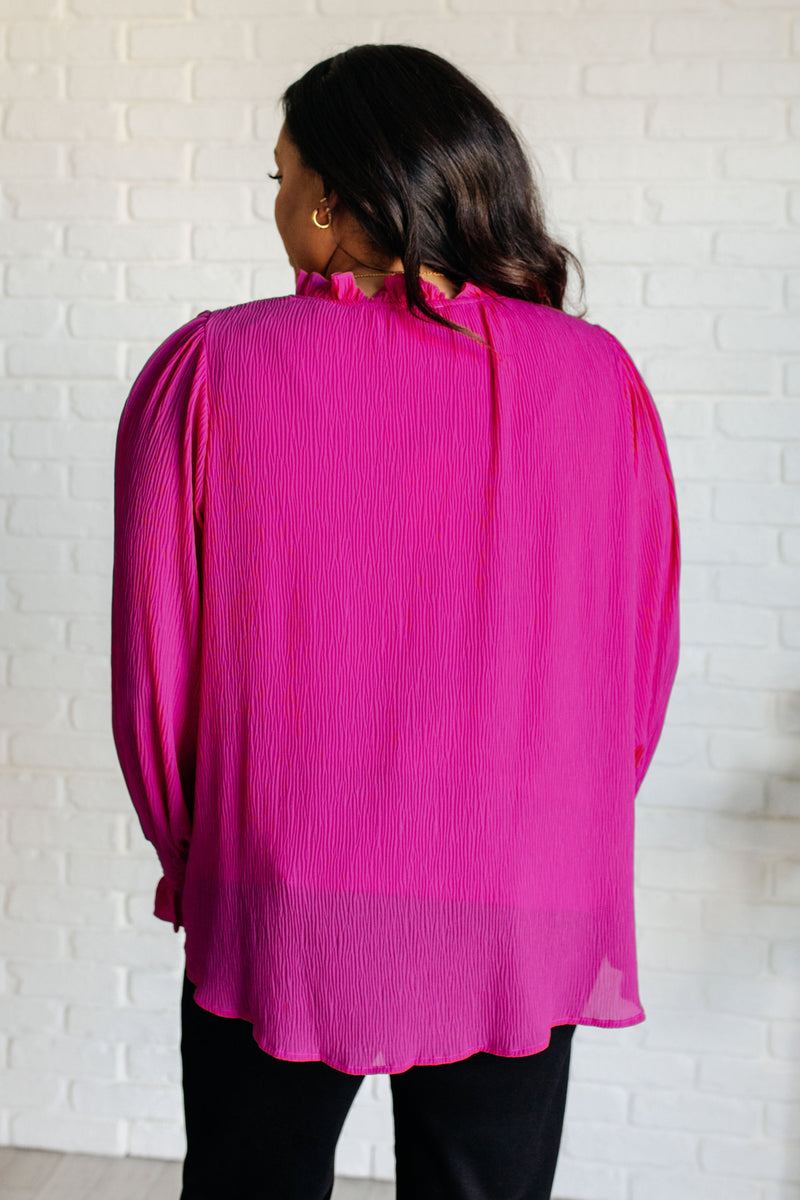 Hazel Blues® |  Candid Moment Ruffle Neckline Blouse