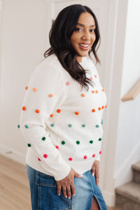 Hazel Blues® |  Candy Buttons Pom Detail Sweater