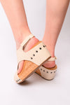 Hazel Blues® |  Carley Wedge Sandals in Cream