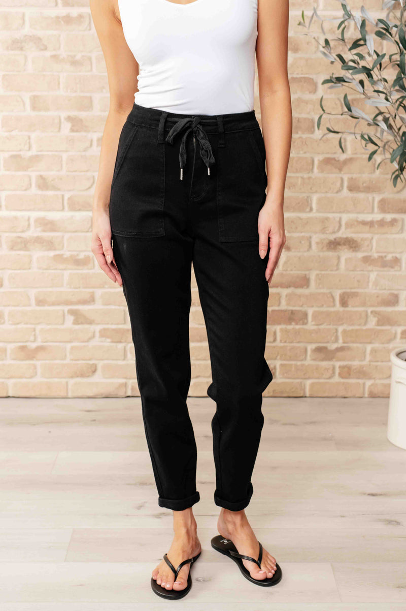 Hazel Blues® |  Carmen Double Cuff Joggers in Black