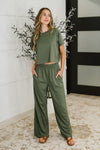 Hazel Blues® |  PREORDER: Casual Top and Bottom Set in Green