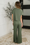 Hazel Blues® |  PREORDER: Casual Top and Bottom Set in Green
