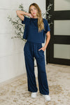 Hazel Blues® |  PREORDER: Casual Top and Bottom Set in Navy