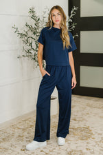 Hazel Blues® |  PREORDER: Casual Top and Bottom Set in Navy