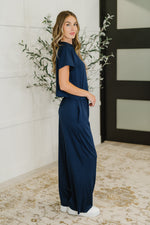 Hazel Blues® |  PREORDER: Casual Top and Bottom Set in Navy