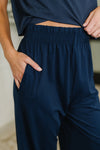 Hazel Blues® |  PREORDER: Casual Top and Bottom Set in Navy