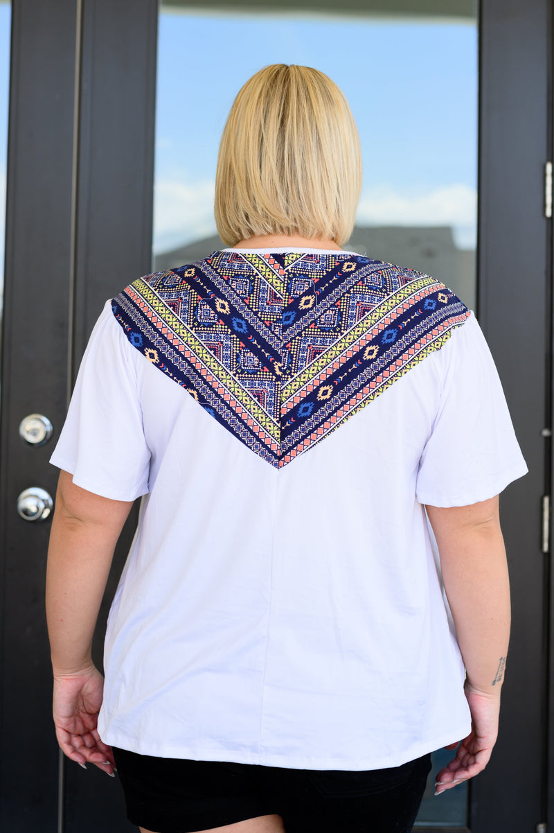 Hazel Blues® |  Casually Boho Keyhole Neckline Top