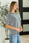 Hazel Blues® |  Catch Me Loungin’ Cable Ribbed Knit Top in Black and White