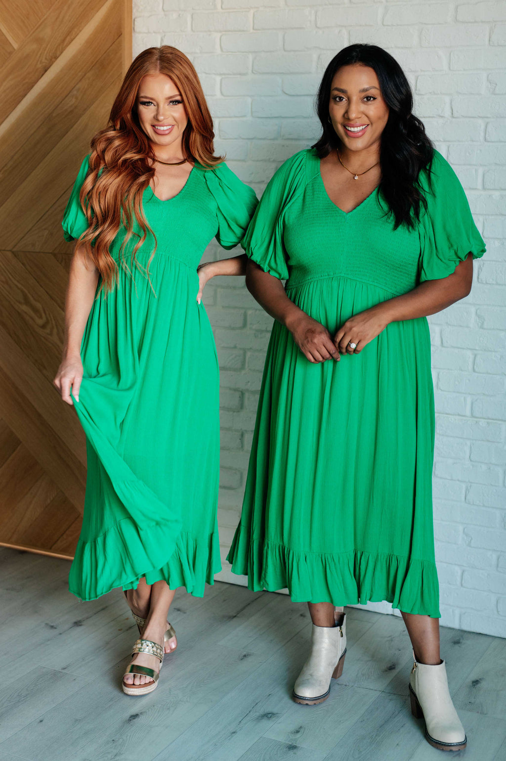 Hazel Blues® |  Catch a Cloud and Pin it Down Smocked Bodice Dress