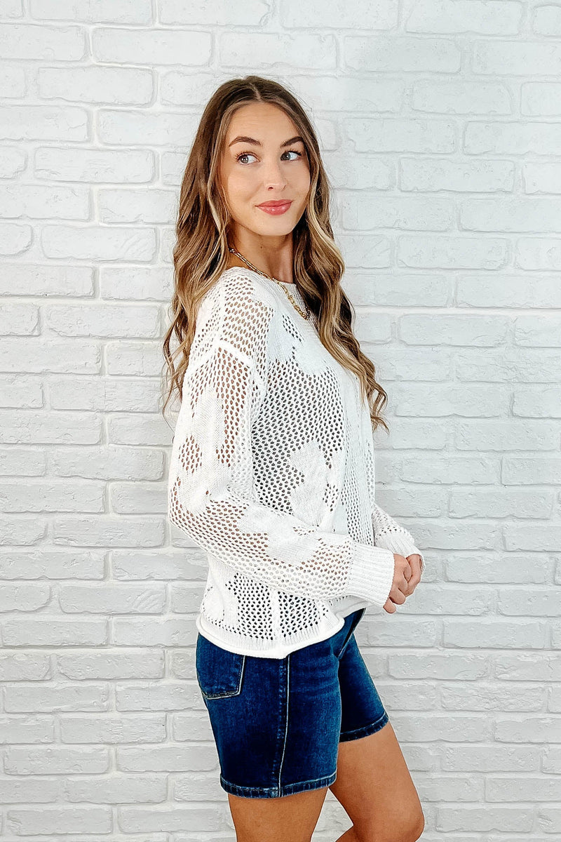Hazel Blues® |  Catch the Breeze Layering Top in Off White