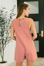 Hazel Blues® |  Caught You Staring Ribbed Knit Romper in Rust