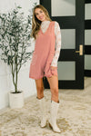 Hazel Blues® |  Caught You Staring Ribbed Knit Romper in Rust