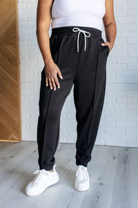 Hazel Blues® |  Center Seam Scuba Joggers in Black