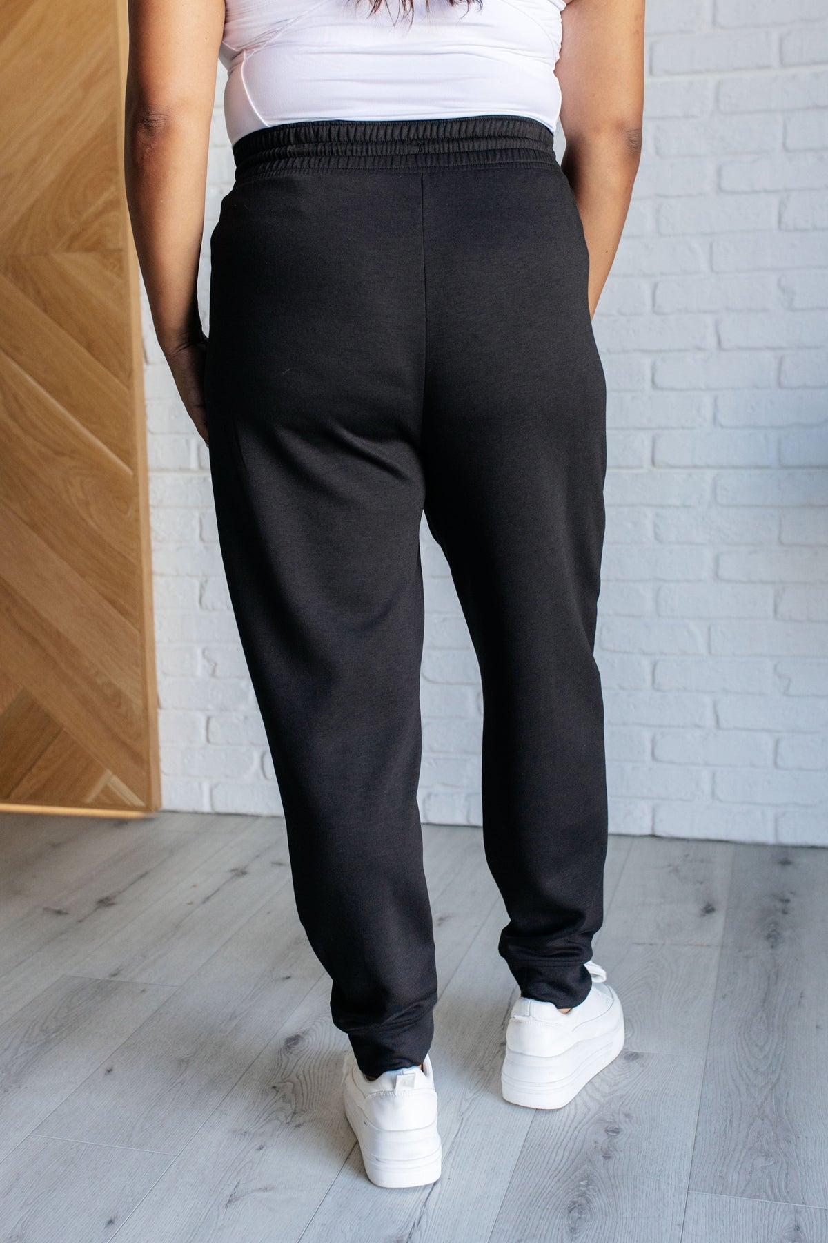 Hazel Blues® |  Center Seam Scuba Joggers in Black