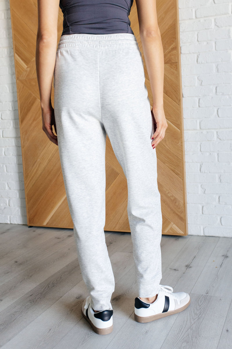 Hazel Blues® |  Center Seam Scuba Joggers in Heather Grey