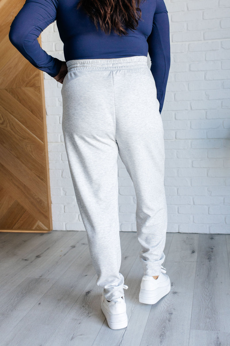 Hazel Blues® |  Center Seam Scuba Joggers in Heather Grey