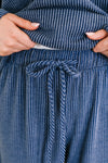 Hazel Blues® |  Certified Chiller Contrast Stripe Straight Leg Bottoms in Navy