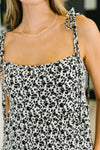 Hazel Blues® |  Certified Cutie Shoulder Tie Blouse in Black