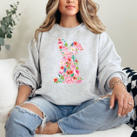 Hazel Blues® |  Pink Floral Bunny Graphic Sweatshirt