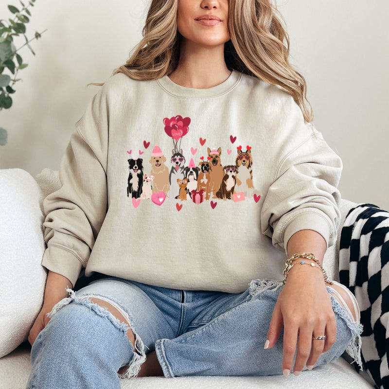 Hazel Blues® |  Valentine Dogs Graphic Sweatshirt