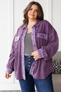 Hazel Blues® |  Chaos of Sequins Shacket in Purple