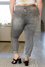 Hazel Blues® |  Charlotte High Rise Stone Wash Slim Jeans in Gray
