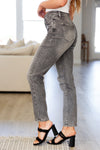 Hazel Blues® |  Charlotte High Rise Stone Wash Slim Jeans in Gray